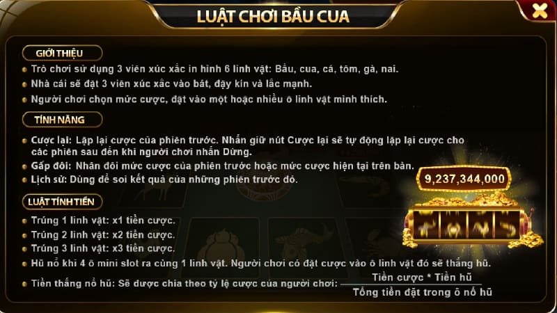 Luật chơi game đơn giản, chi tiết