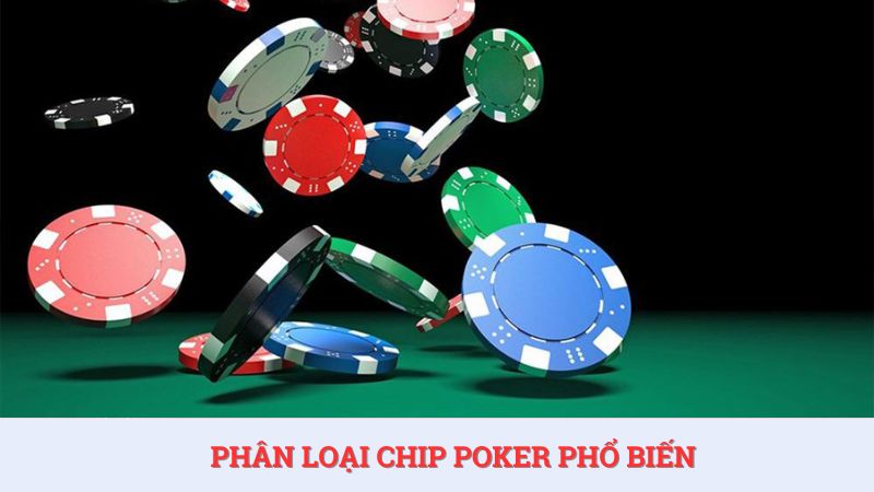 Các loại chip poker phổ biến được phân loại theo màu sắc, chất liệu và tính chất sử dụng.